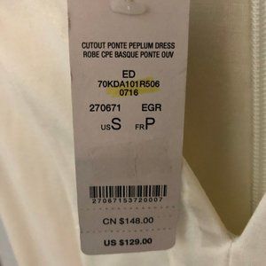 Bebe Dresses | Bebe White Peplum Ponte Dress